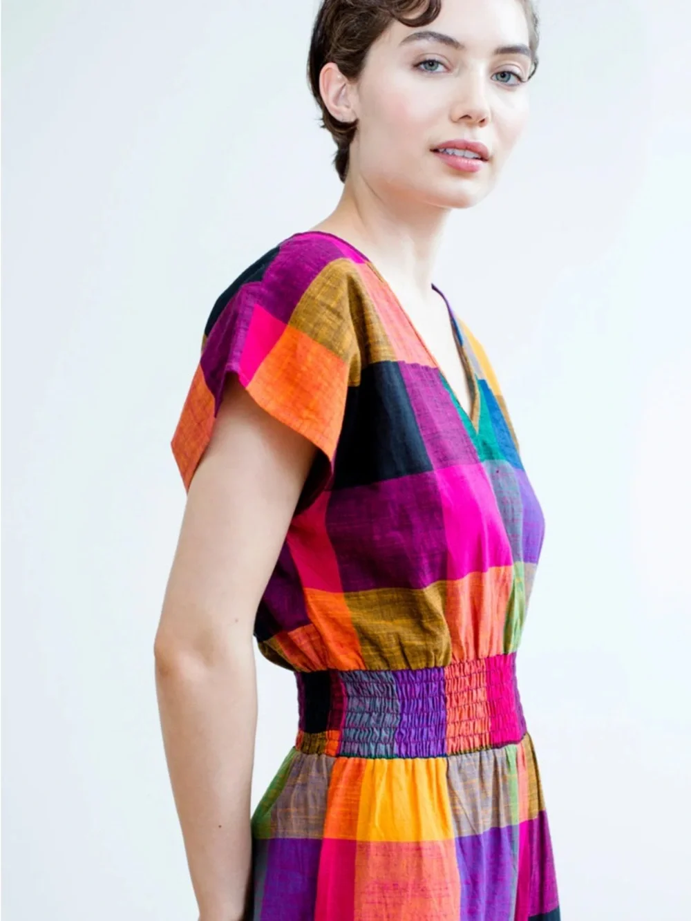 NWOT sz L Rujuta Sheth Marie Jumpsuit Jumpsuit smocked pockets wide leg $168! - Picture 5 of 8